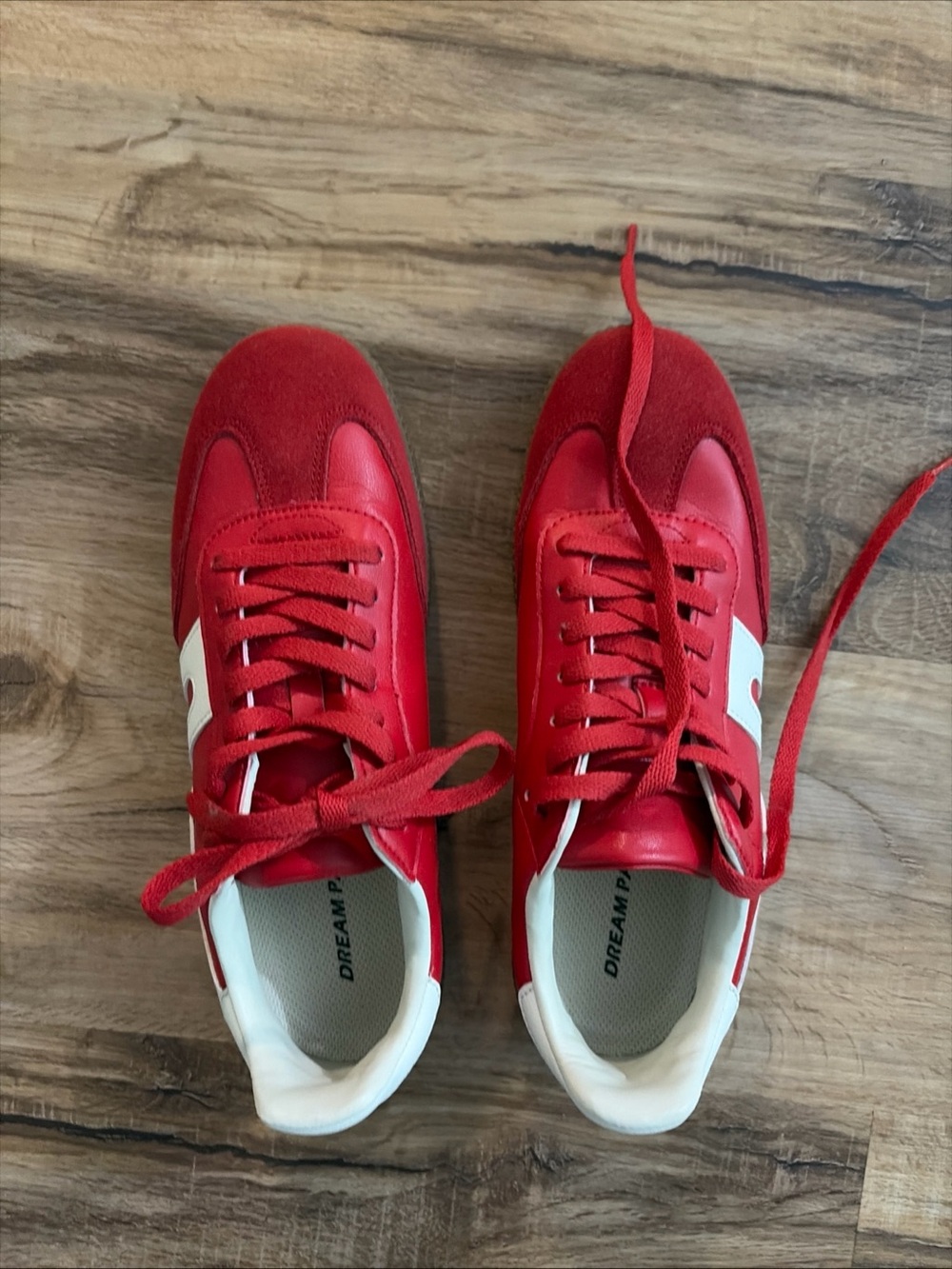 Dream Pairs Red Sneakers with White Accent
